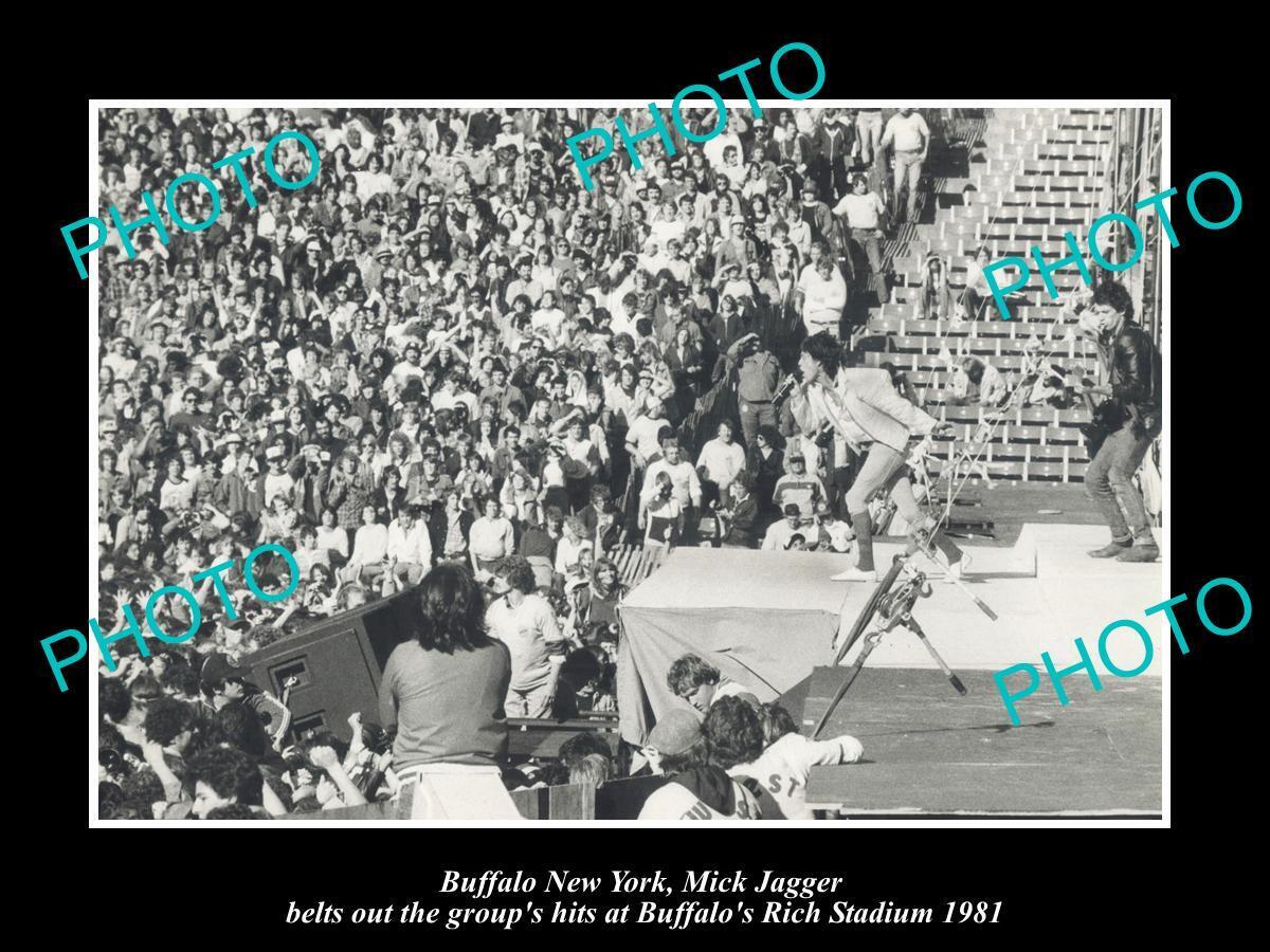OLD LARGE HISTORIC PHOTO BUFFALO NEW YORK ROLLING STONES AT RICH STADIUM 1981