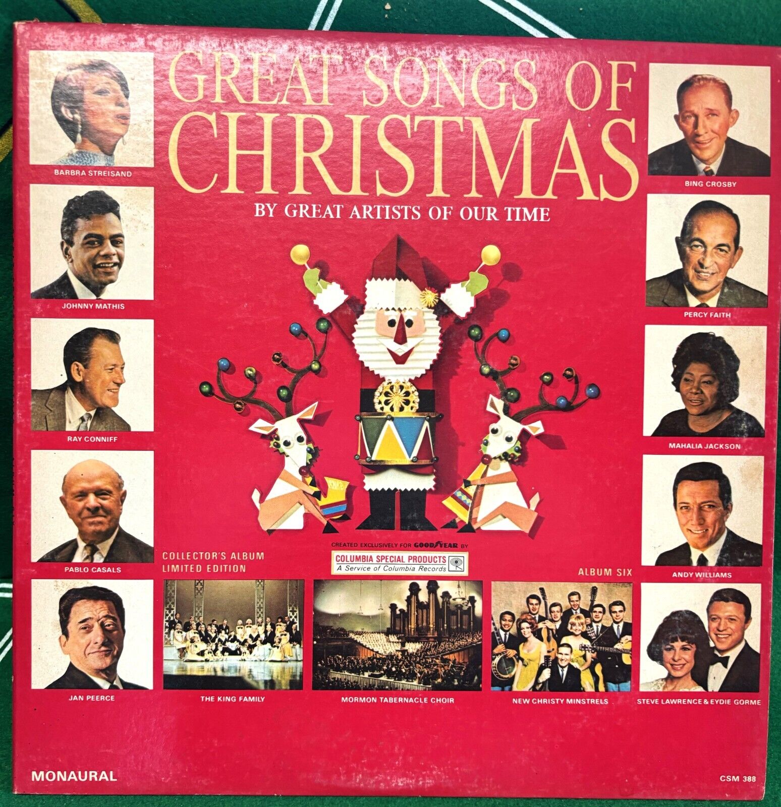 Vintage CHRISTMAS LP, GREAT SONGS OF CHRISTMAS VOL. 6,	