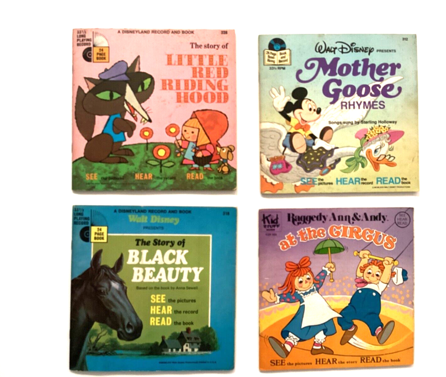 Vintage Children’s  Story Books with 33 1/3 RPM Records Lot  Black Beauty READ