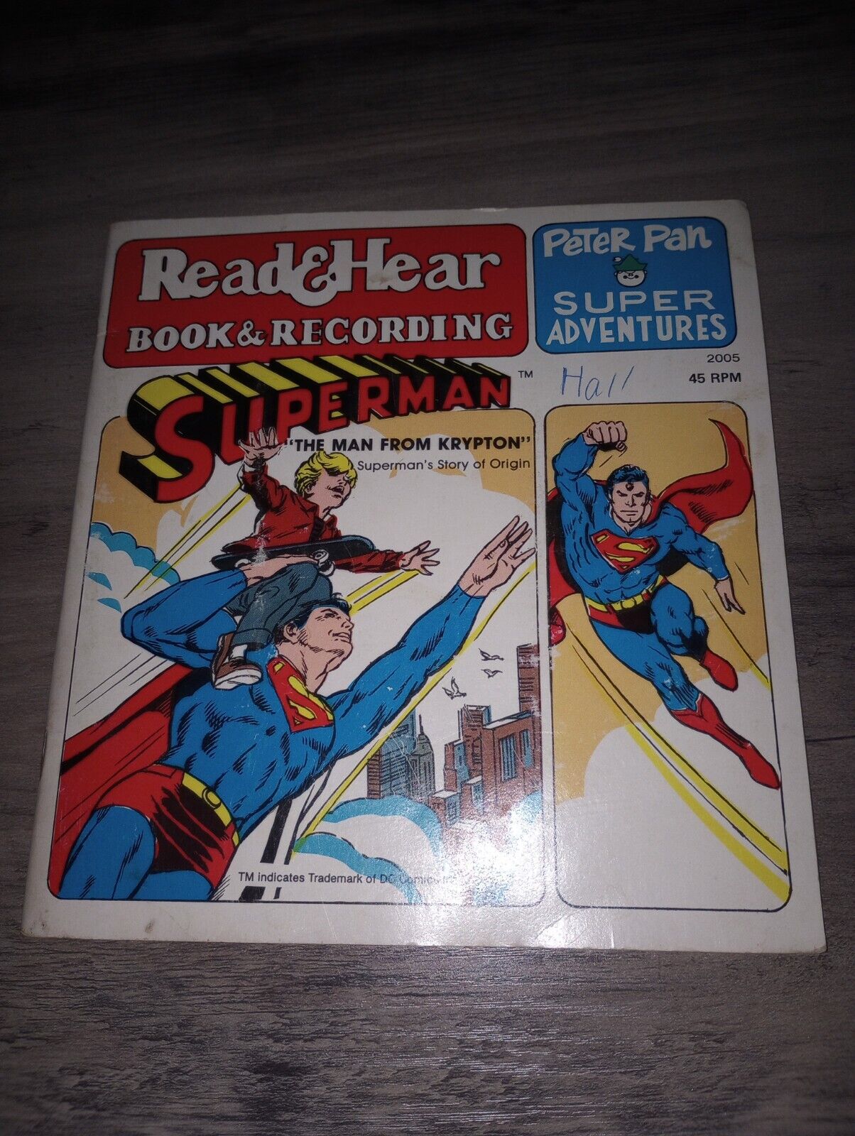 SUPERMAN, The Man From Krypton Book & Vinyl Record. 24 Pg Read-Along. 7\