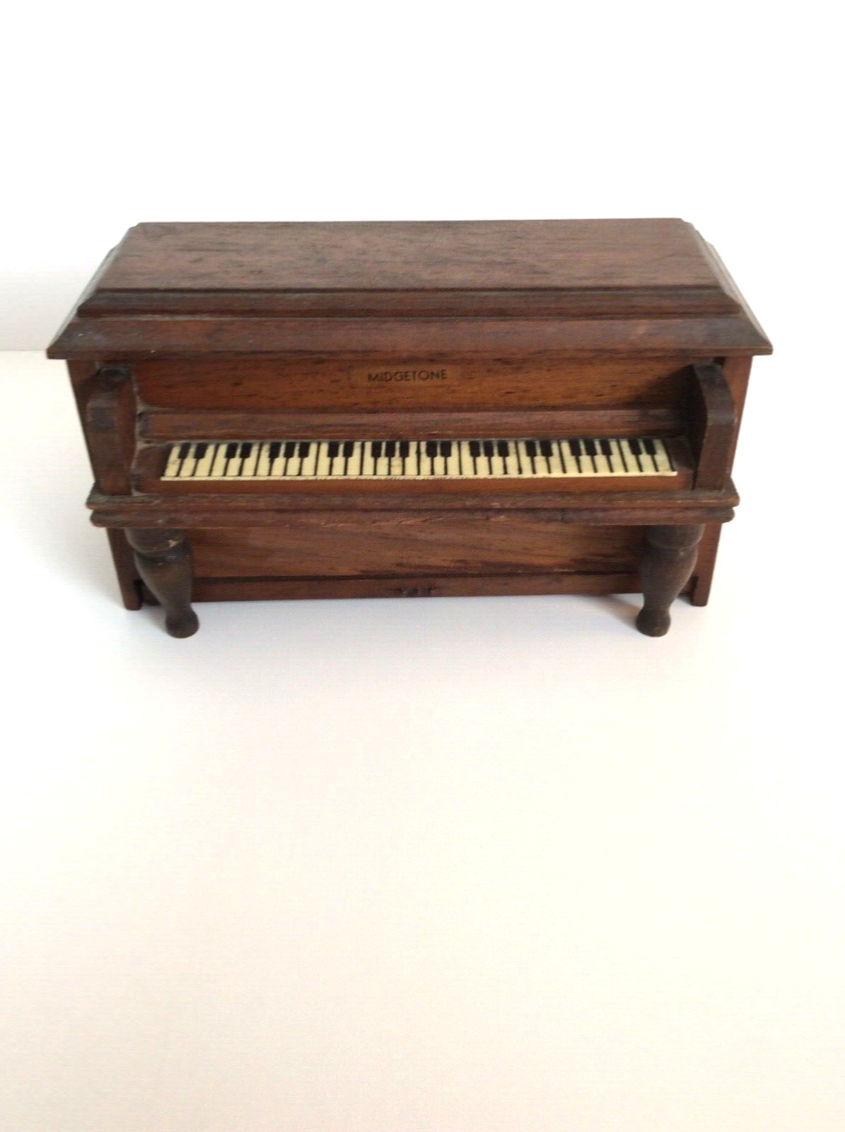 Vintage Miniature Upright Piano Wooden Music Box