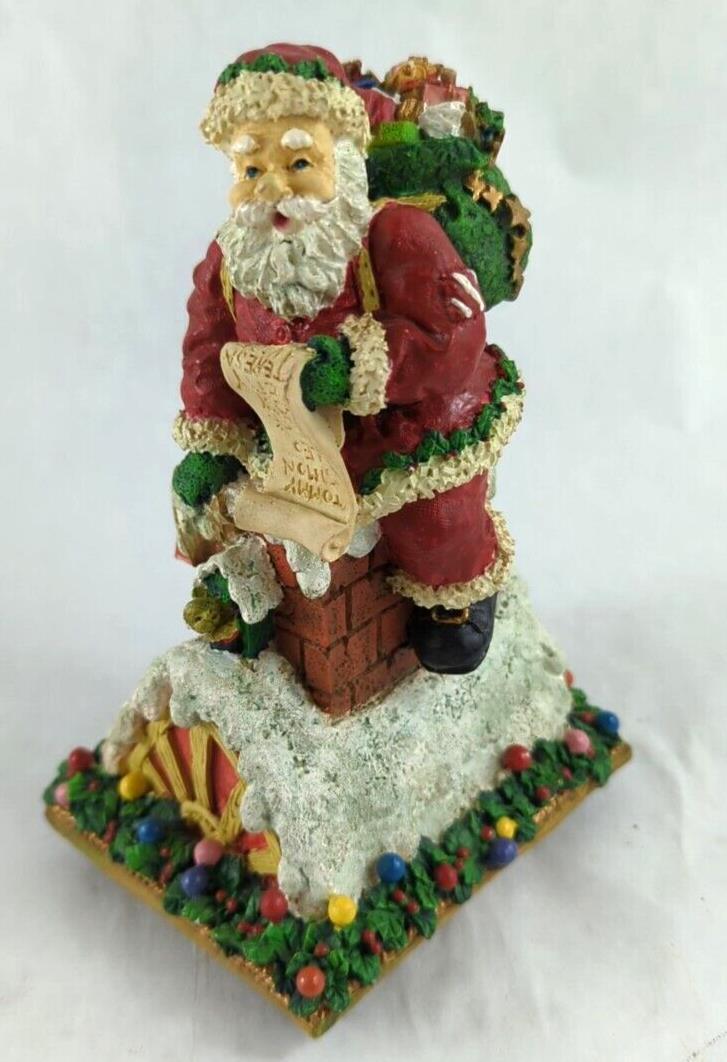 Vintage-Ceramic Christmas, Chris Kringle/Santa, Music Box Statue, 8” Tall