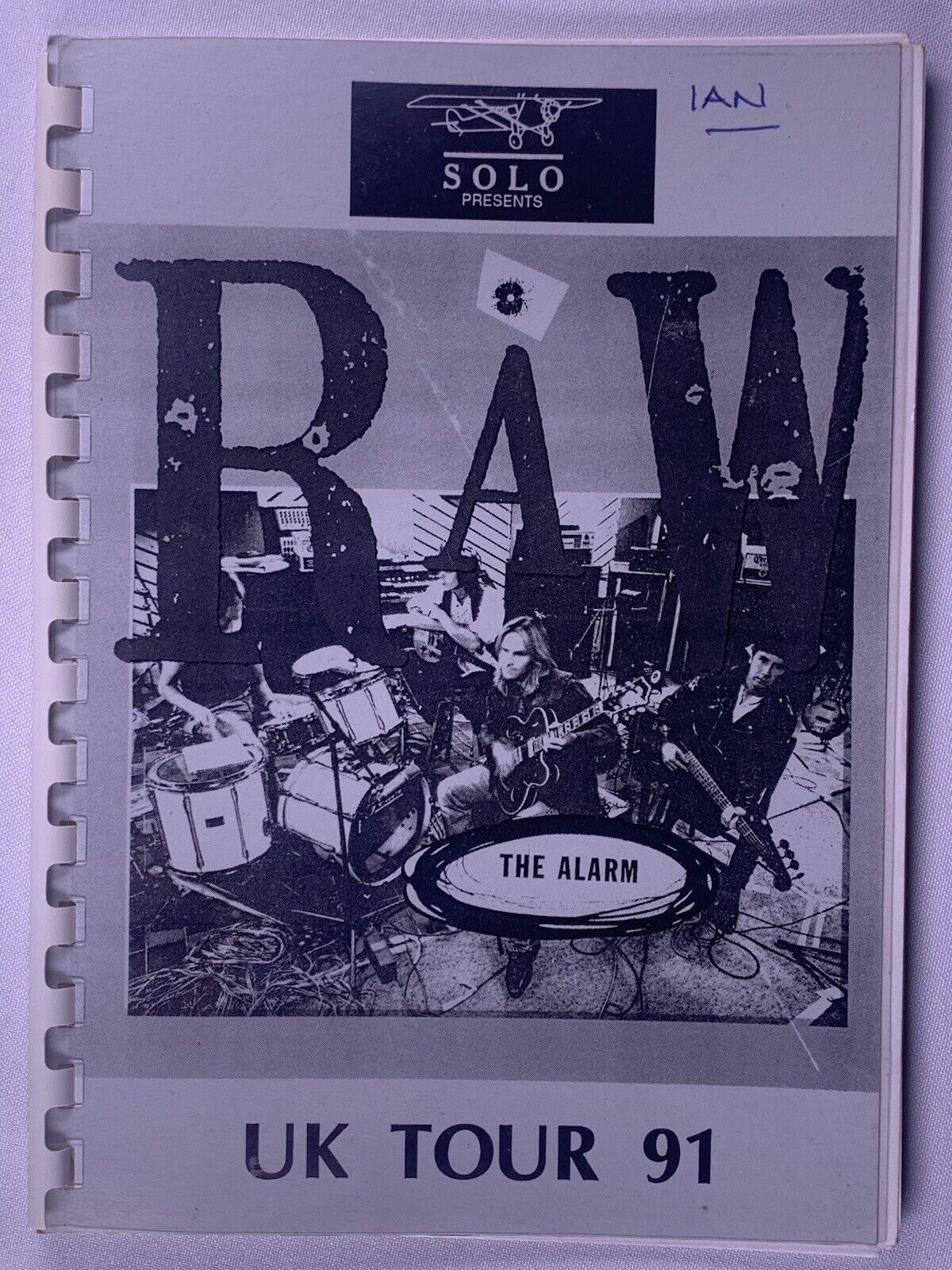 The Alarm Itinerary Original Vintage Raw UK Tour March-April 1991