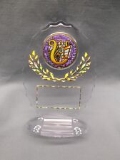 large clear music trophy oval acrylic award purple insert picture