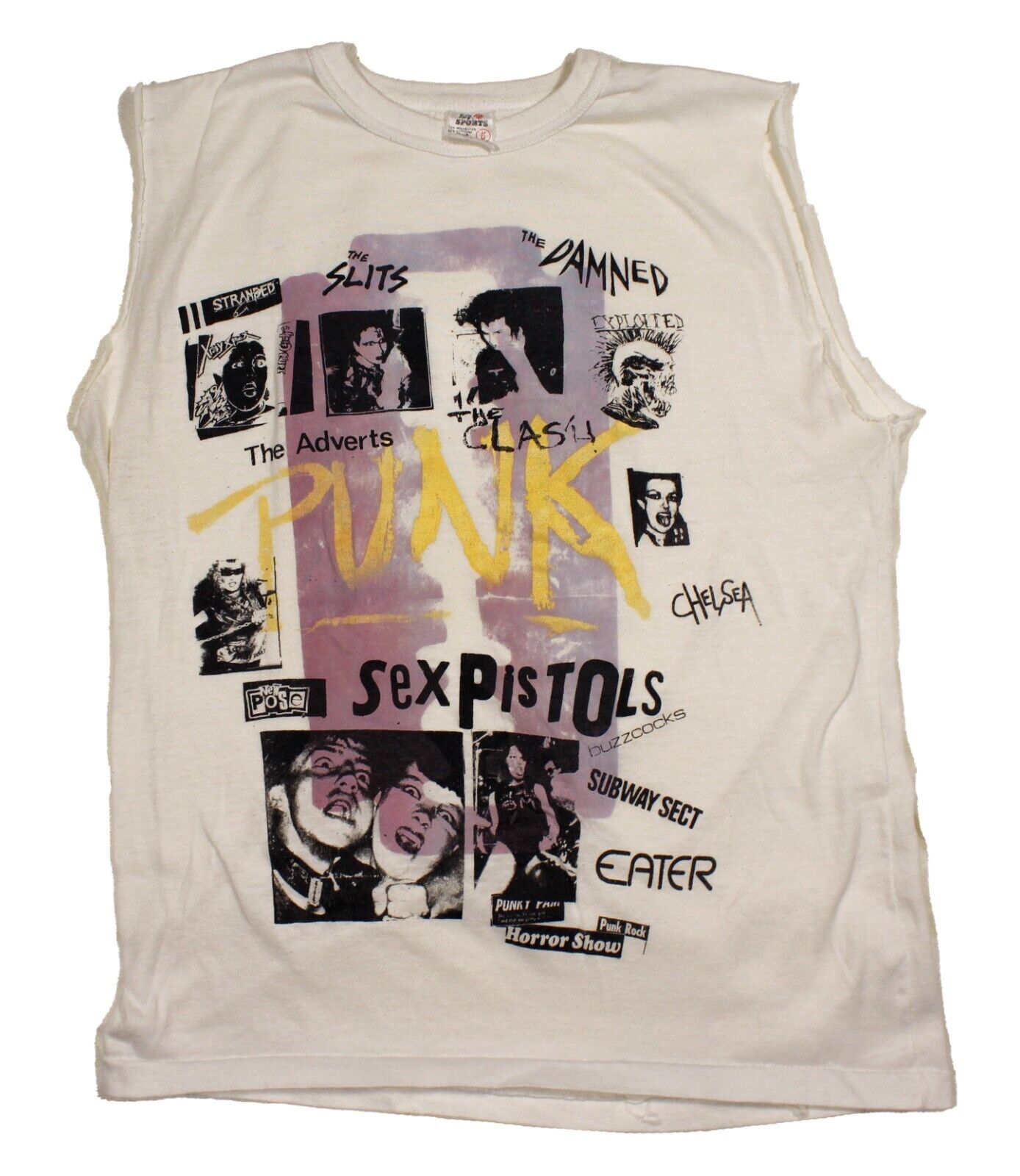 Punk Rock Collage Vintage T-Shirt – Various Early Punk Bands on Vintage T-shirt