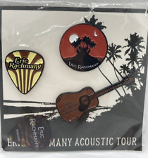 Eric Rachmany Acoustic Tour Lapel Pin Set of 3 With Guitar Pick Singer Musician picture