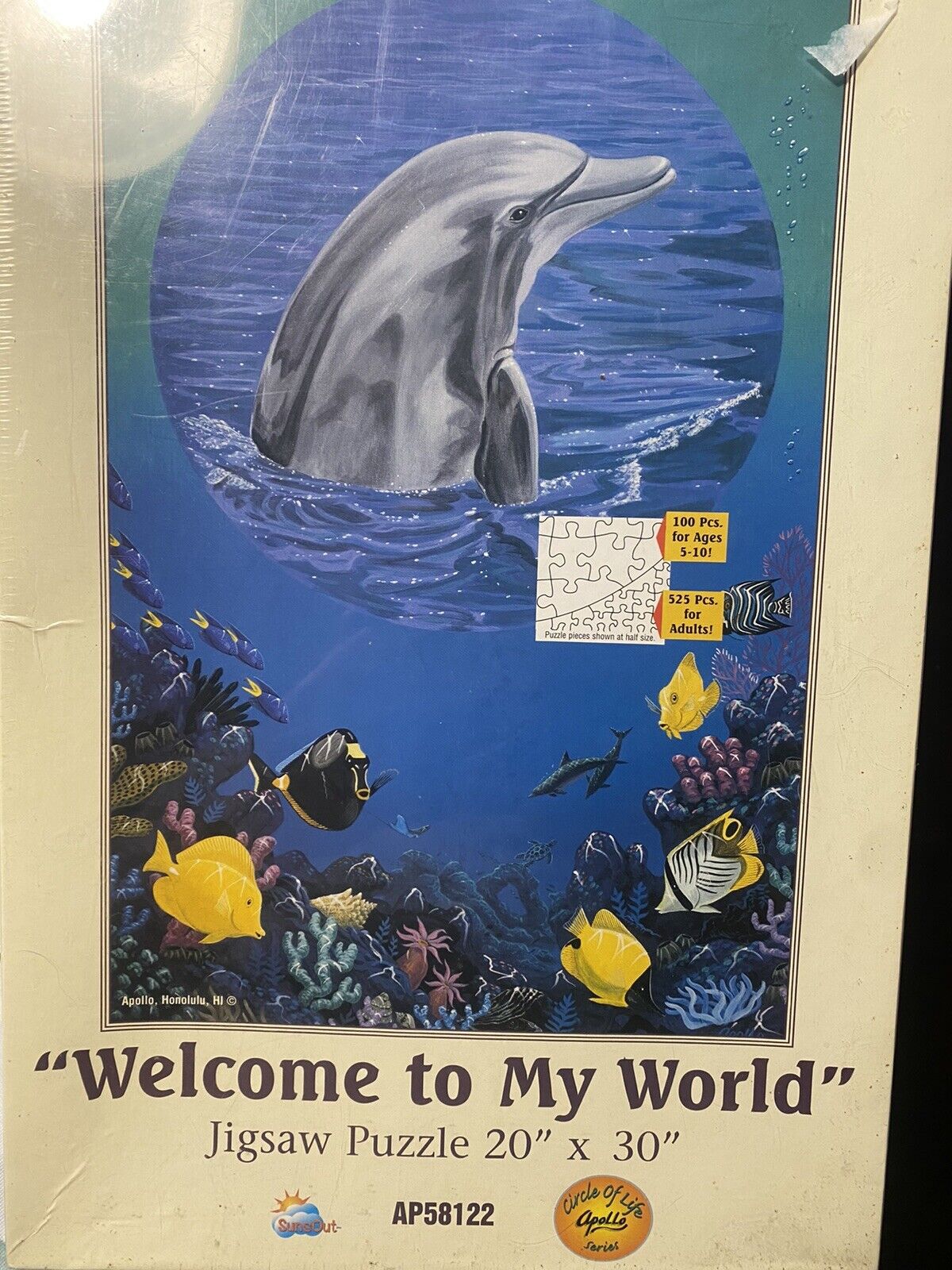 Apollo Hawaii Welcome To My World Puzzle 2 Puzzles 100pc 525pc Dolphin Sea Ocean
