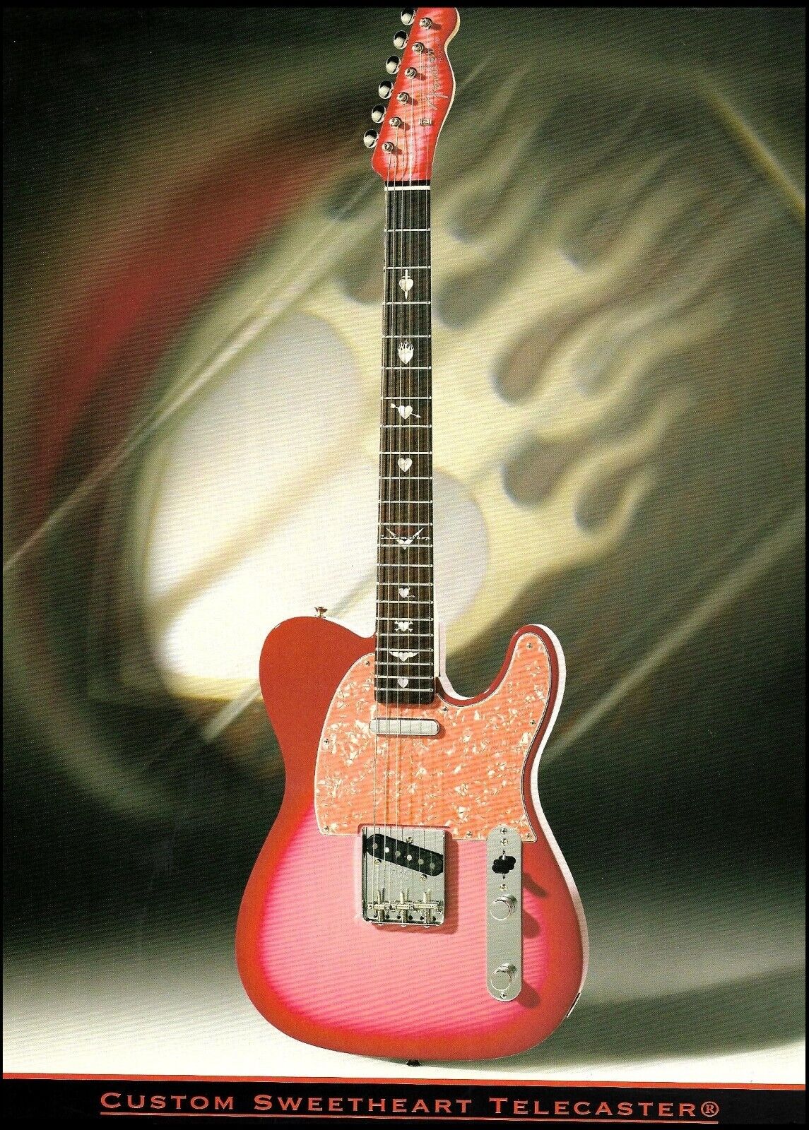 Fender Custom Sweetheart Telecaster Guitar pin-up photo Valentine\'s Day