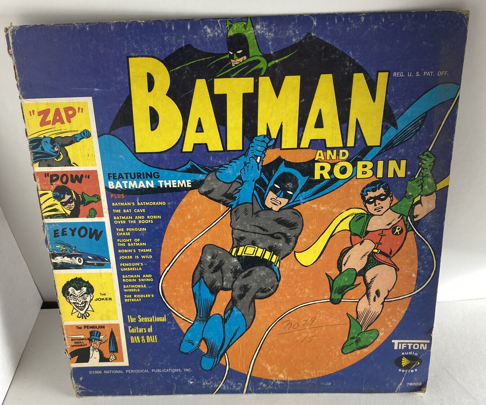 SLEEVE ONLY Batman Theme Sensational Guitars Dan & Dale 45 RPM Tifton 1966