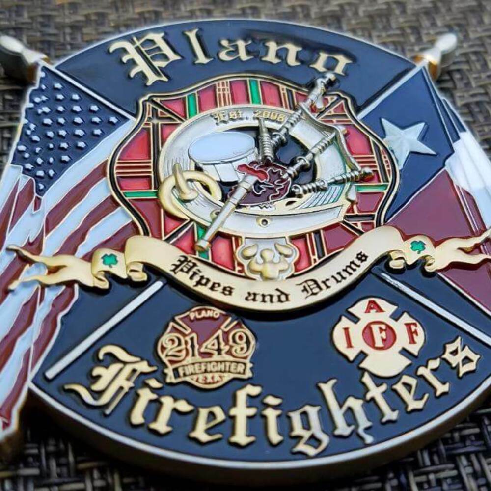 Plano TX Fire Department Pipes and Drums Challenge Coin