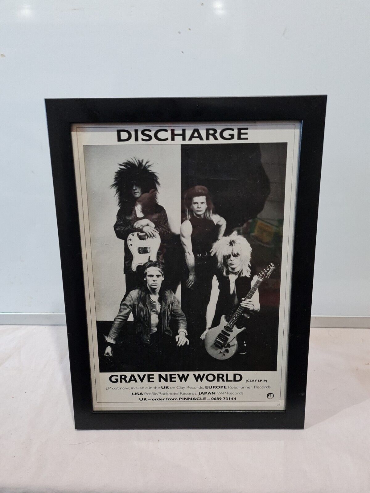 Discharge Grave New World  1987 FRAMED ADVERT MUSIC POSTER A4 8X12\