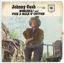 Johnny Cash ~ Signed 1962 Bonanza / Pick A Bale O' Cotton Vinyl Album ~ JSA LOA picture