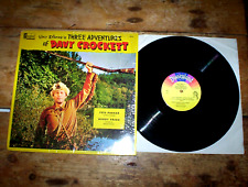 WALT DISNEY Three Adventures of DAVY CROCKETT vinyl LP in shrink VG+ picture