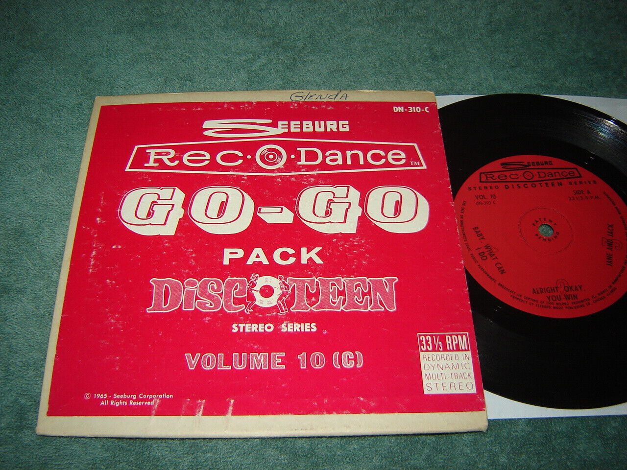 Seeburg Rec-O-Dance Go-Go Discoteen 7 inch w/ hard sleeve DN-310-C Sunset Strip