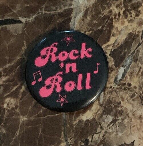 Vintage 1980s Rock \'n Roll Pinback Pin Button 1.25\