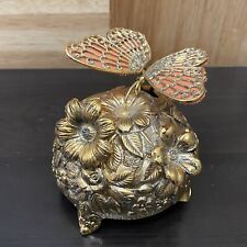 Vintage 60’s WESTLAND Japan Butterfly Automaton Brass Musical Box “Greensleeves” picture