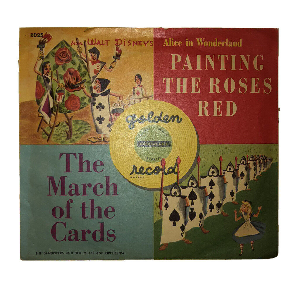 1951 Walt Disneys Golden Record The March Of The Cards Painting The Roses Red