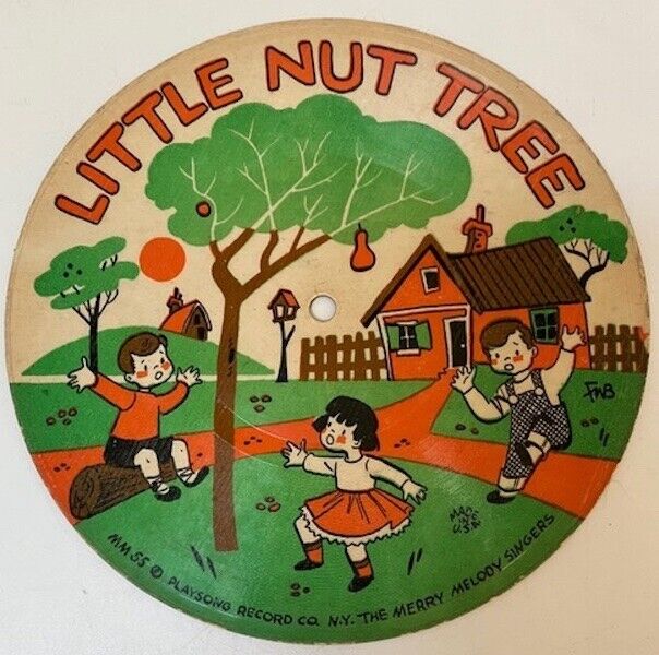 Vintage Playing Little Nut Tree& Cuckoo Clock. Playsond Cardboard Picture Record