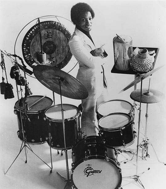 Norman Connors Poses With A Gretsch Drum Kit Old Music Photo