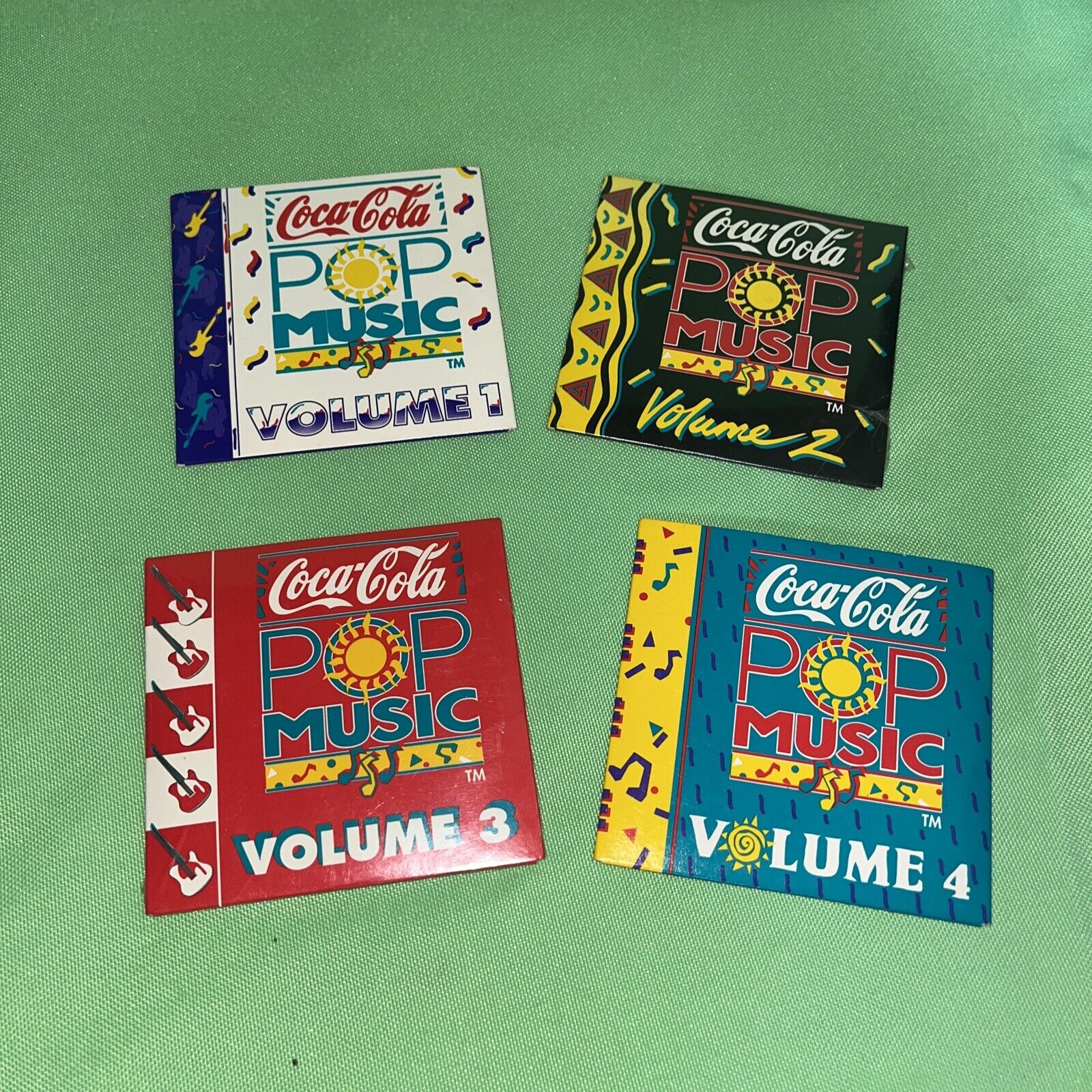 Vintage Coca-Cola POP MUSIC Volumes 1, 2, 3 & 4 Mini CDs Lot Set