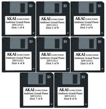 Akai S1000 / S3000 Set of Eight Floppy Disks Ambient Grand Piano S6V11011 picture