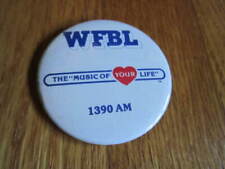 Vintage Syracuse NY WFBL Advertising Button Music of Your Life 1390AM Radio Pin  picture