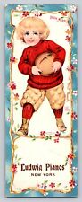 Ludwig Pianos Child Football Player Sheman Clay Portland Oregon Bookmark P425 picture