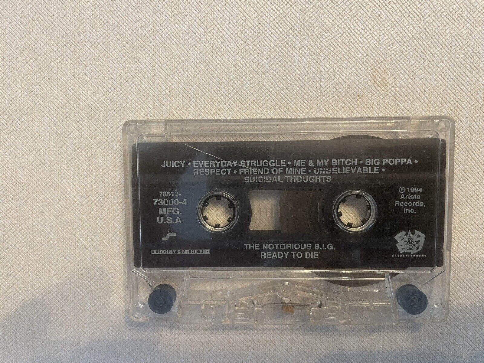 Ready To Die Notorious B. I. G. Cassette Tape Hip Hop Rap BIGGY SMALL 