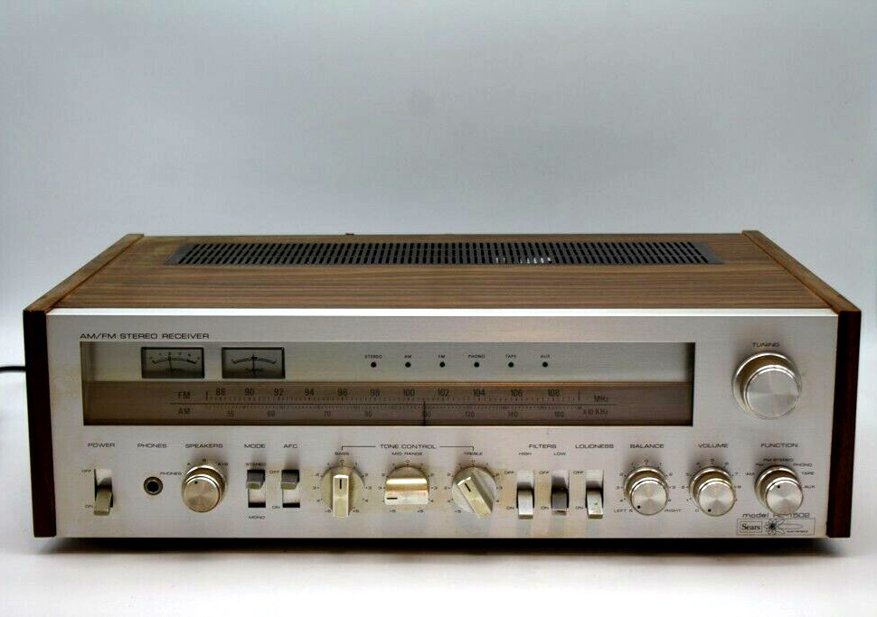 Sears 1502 Amplifier Vintage Wood Am / Fm