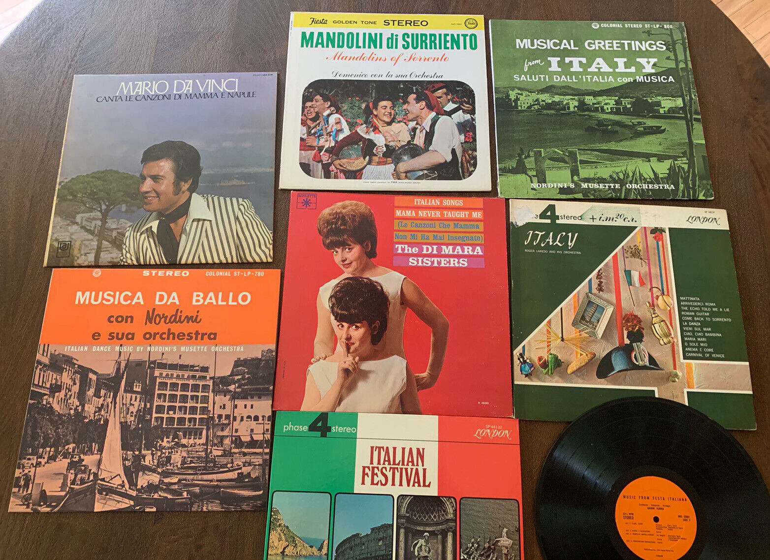 Lot of 7 Vintage 1960’s & 70\'s Italian Vinyl LPs - Various Condition- +Bonus LP