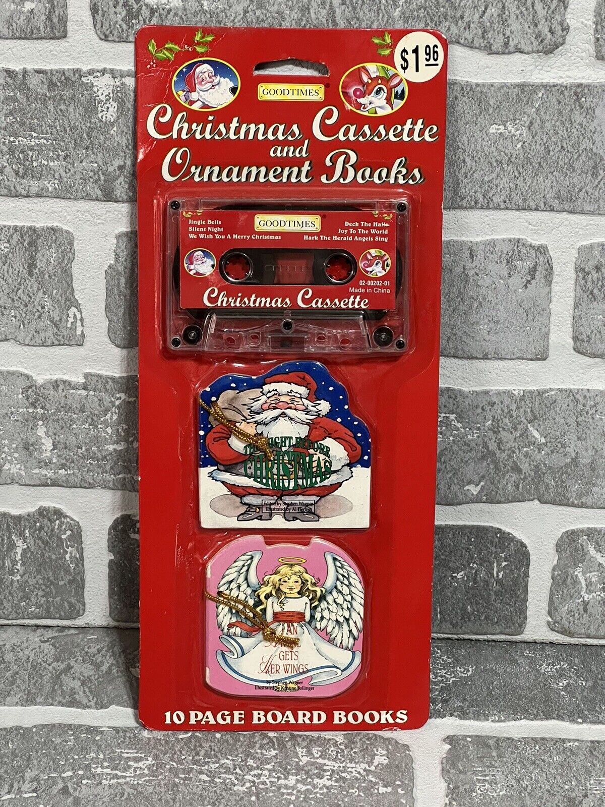 Vintage 1995 Pack Christmas Cassette Tape & 2 Ornament Books Unopened