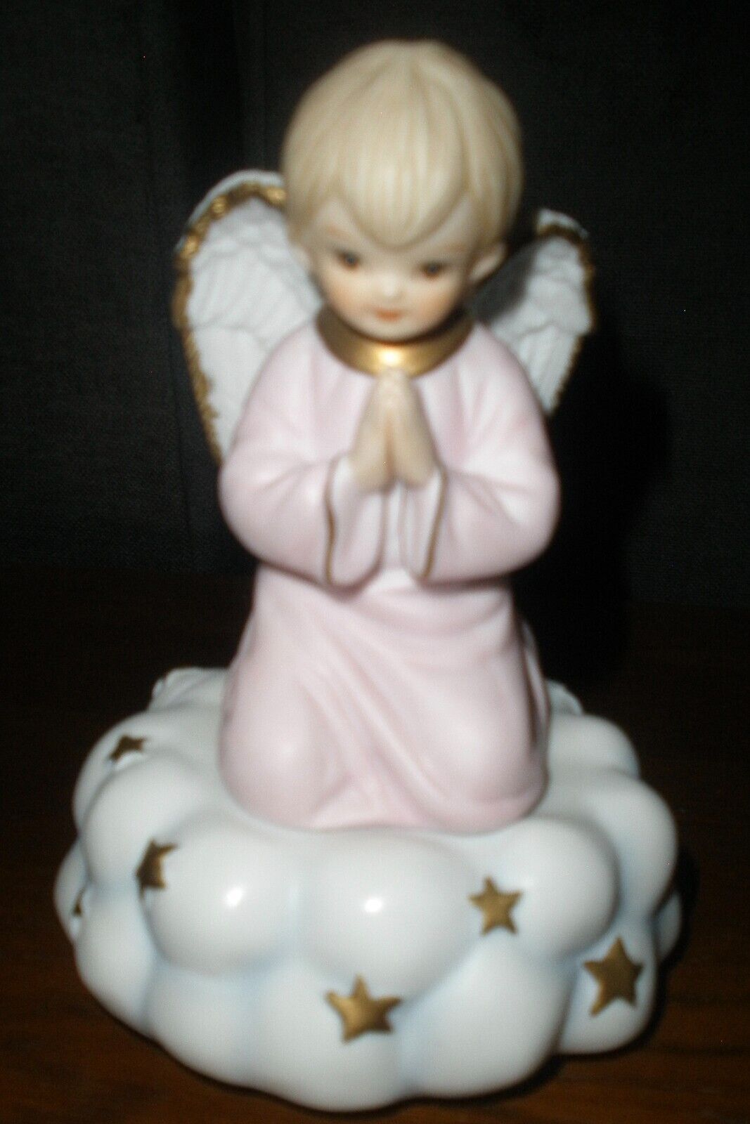 Vintage Lefton Praying Angel Pink Girl Music Box \