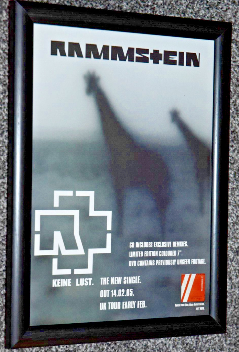 RAMMSTEIN band framed A4  keine lust ALBUM 2004 original promo ART poster