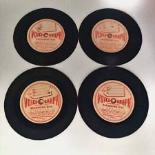 Lot 4 Vintage 1940's Voice O Graph Vinyl Disc Recorded in 1948 Talking & Singing picture