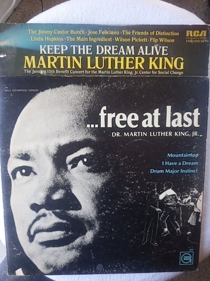 Lot 2 Vintage Dr Martin Luther King Jr. LPs Free At Last & Keep  The Dream Alive