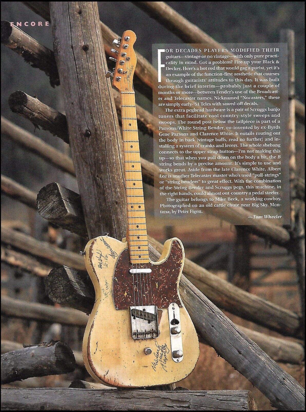 Fender 1951 Nocaster vintage guitar 1991 article rare Telecaster prototype model