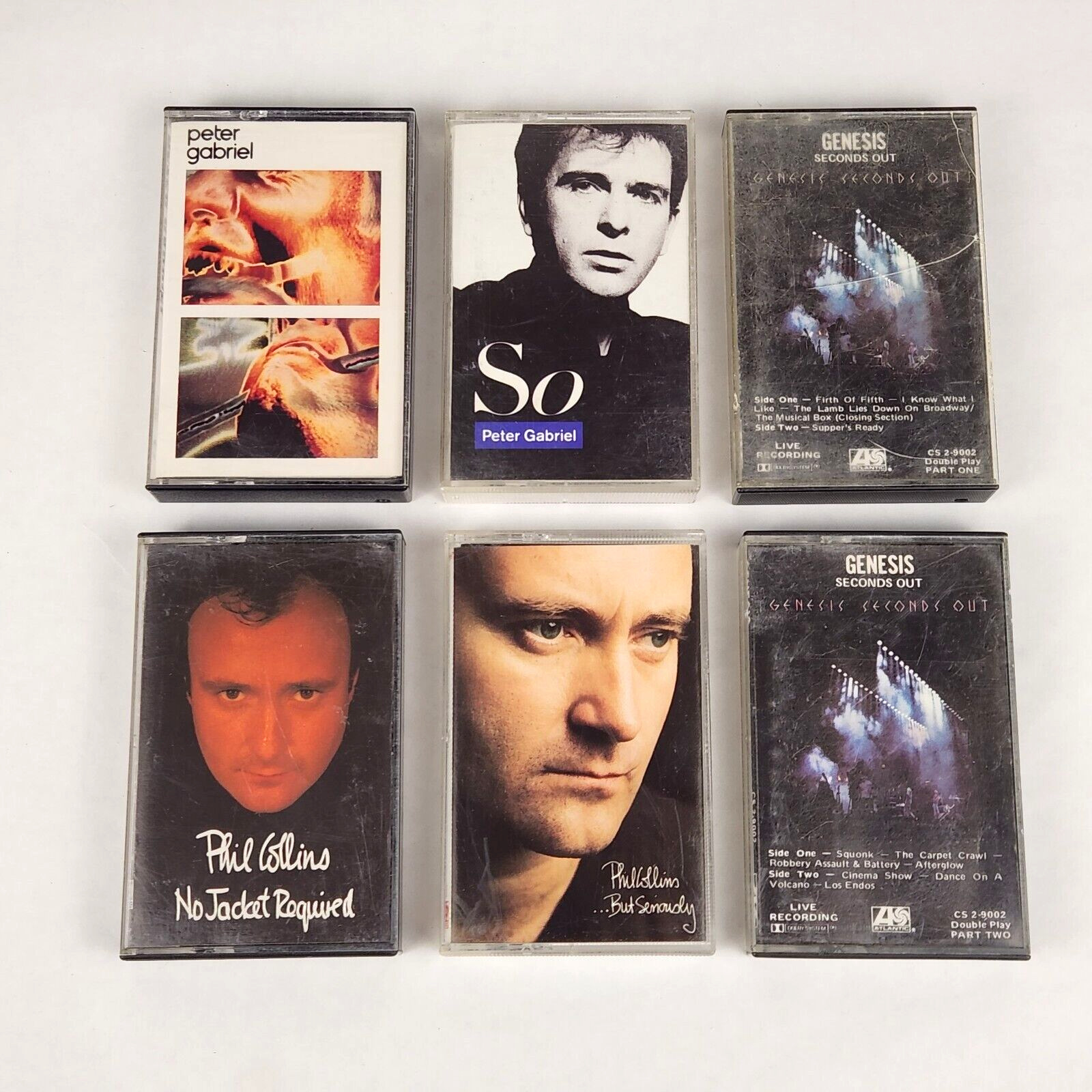 Genesis Peter Gabriel Phil Collins Cassette Tape Lot of 6 Seconds Out So