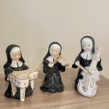 vintage lenwile ardalt figurine Nun Musical Violin Piano Chello Ceramic Art picture