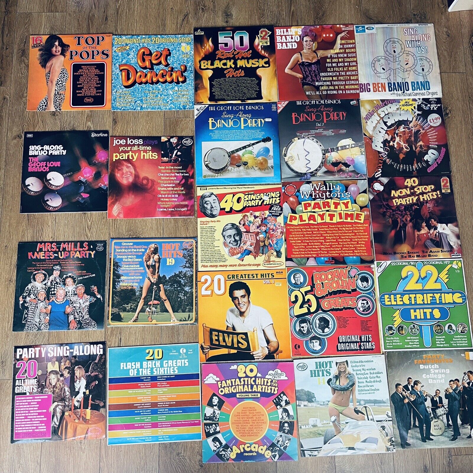 23 Retro LP Records POP Best of Party Banjo Sing Along Greatest Hits Vintage X23
