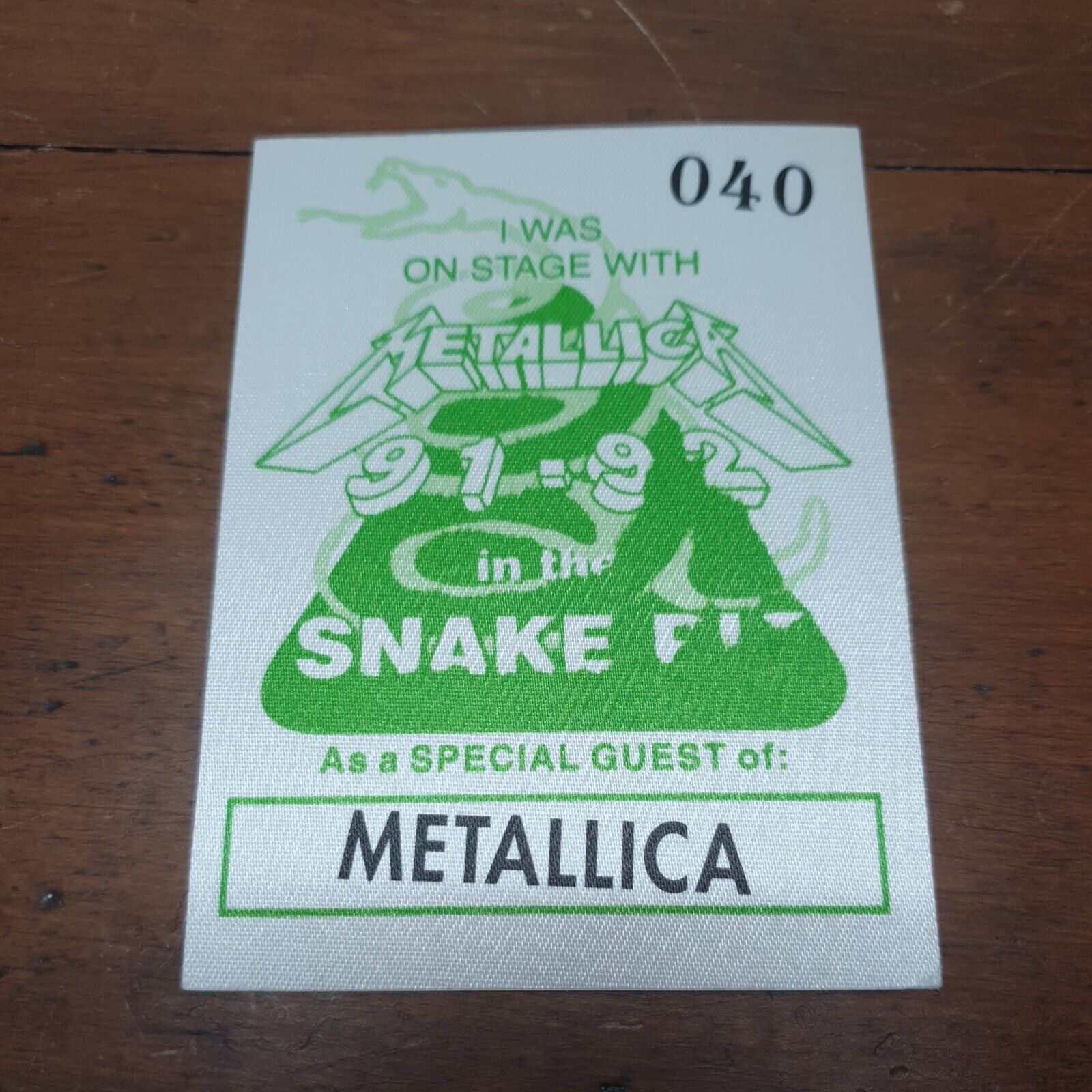  Genuine Vintage Metallica back stage pass patch  1991