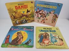 Disneyland Records Vintage Lot of 4 Vinyl Bambi Pinocchio Lady Tramp Jungle Book picture
