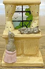 VINTAGE MANN Music Box Cats Kittens In Window Ceramic Lara’s Theme SEE VIDEO picture