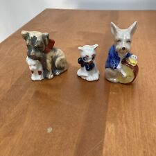 Lot Of 3 occupied japan figurines Dogs And Cats Drum Puppy, Terriers 2 To 3 1/2” picture