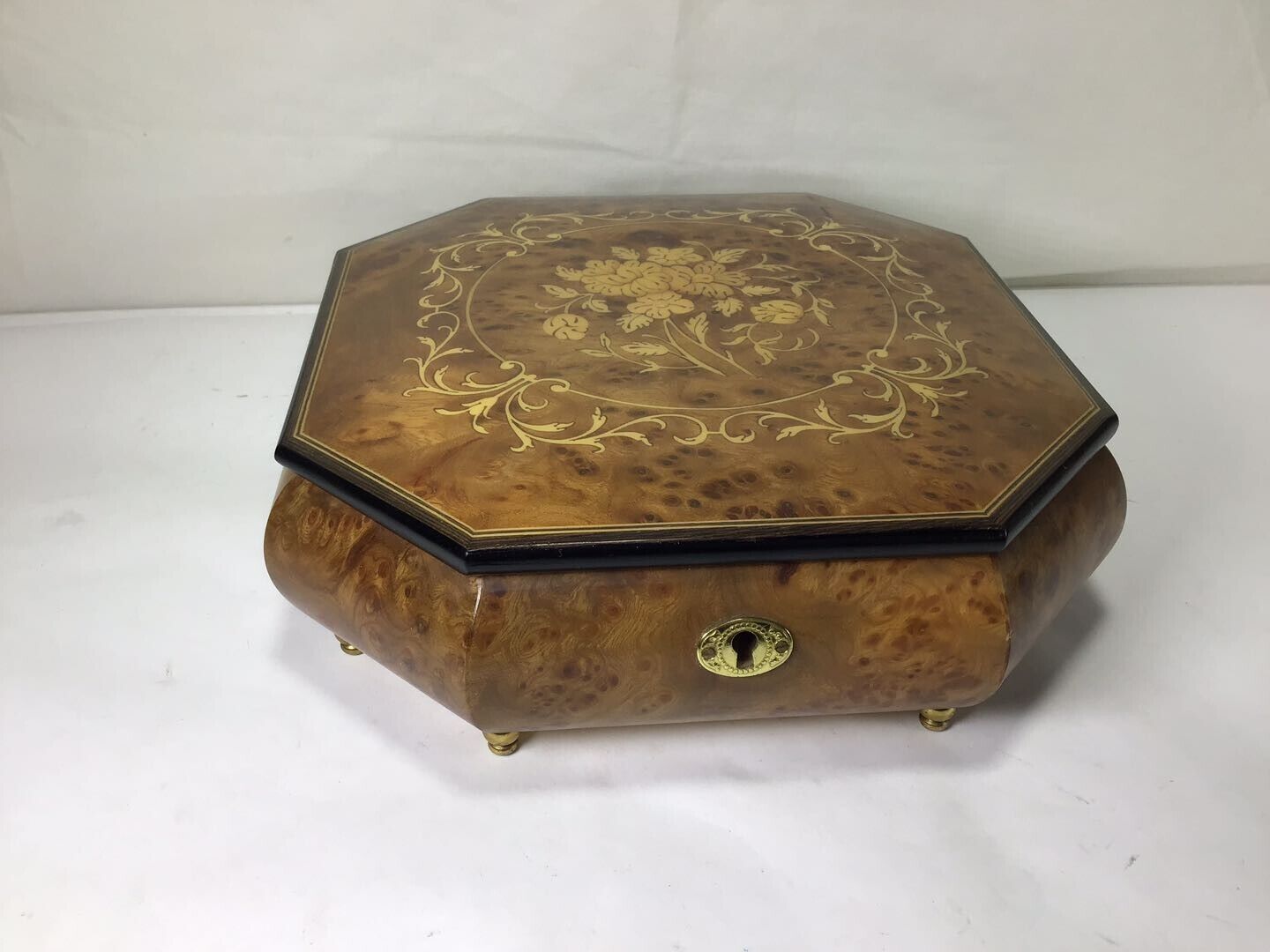 NN59 Vintage Italian Large Beautiful and Elegant Music Jewelry Box For Gift