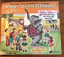 Vintage Children's Peter Pan Record - Disney Dumbo Elepant Fly 377 - 45 Vinyl picture
