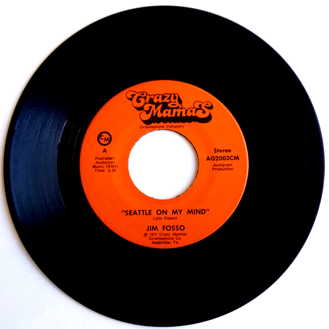 JIM FASSO	- Seattle on my mind/baby dont be playing with my heart  - Vinyl 45pm