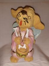 Singing Angel Dog Resin Figurine Playing Drums With Bones 4