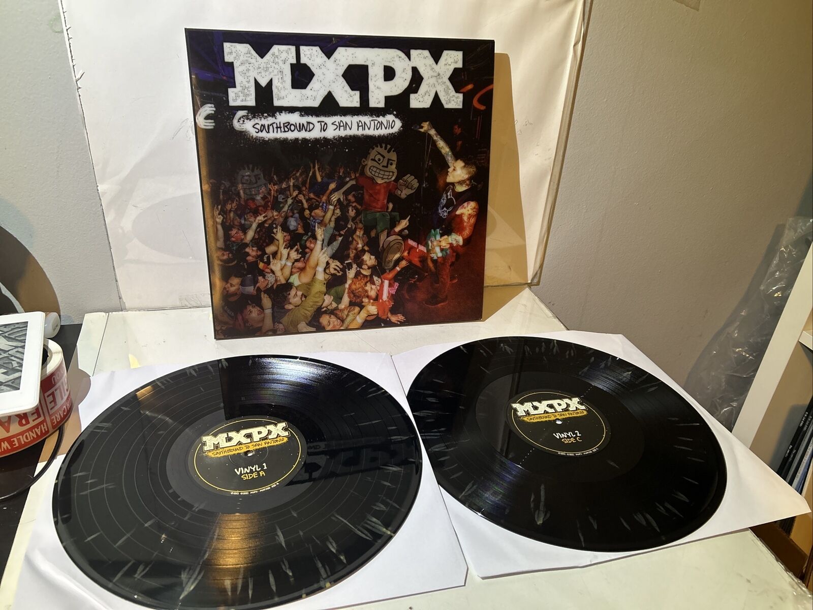 MxPx Southbound To San Antonio Lenticular SIGNED Black W/Gold splatter Vinyl 2LP