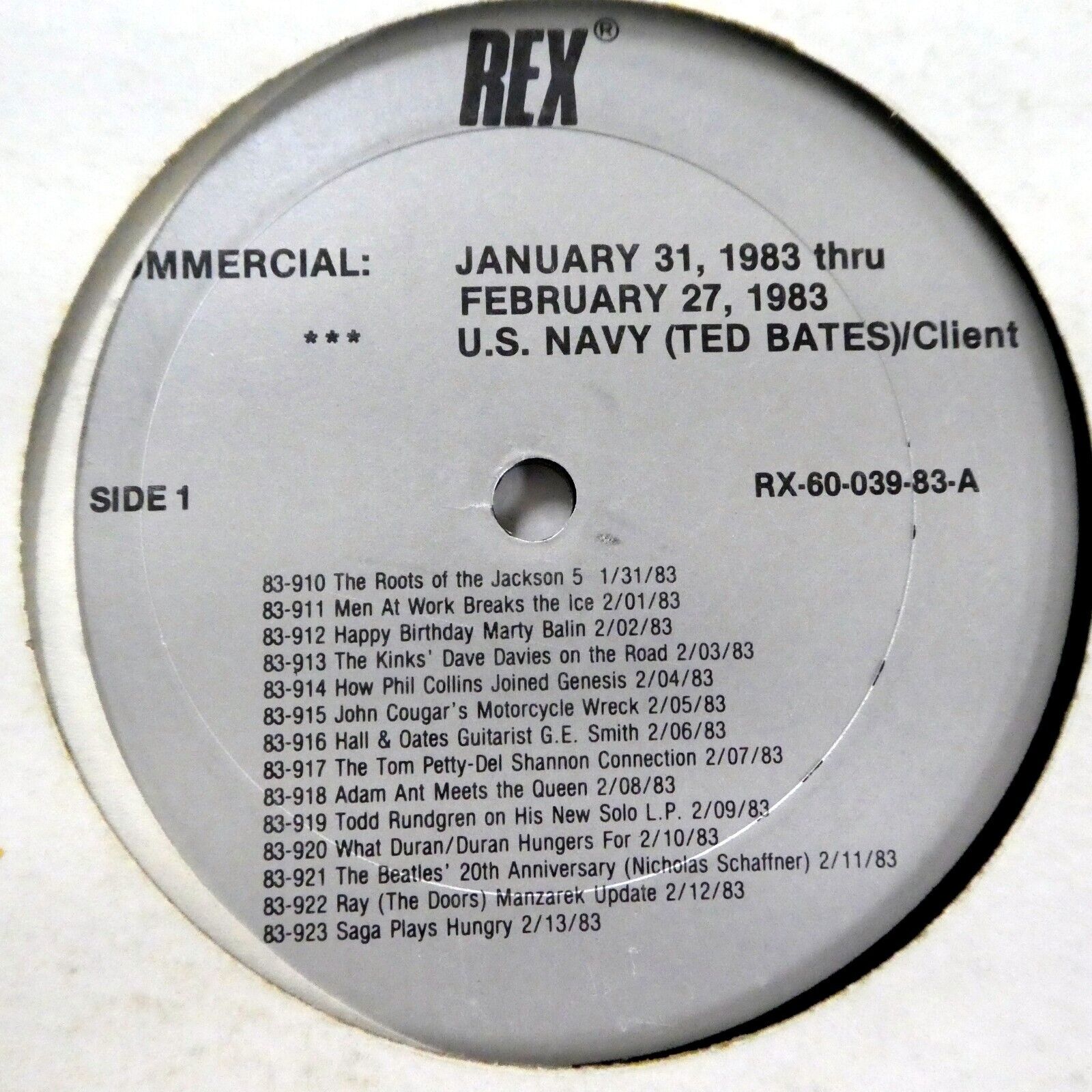 REX Commercials 01/31/83 - 02/27/83 U.S. Navy Ted Bates  a2970