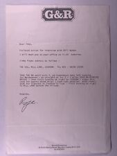 Bill Wyman Rolling Stones Jimmy Page interest Letter to Tony Prince  Circa 1981 picture